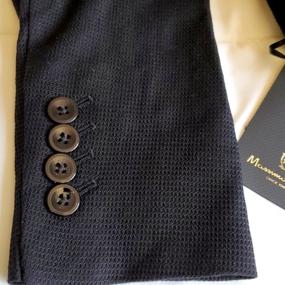 Massimo Dutti Black Textured Weave Suit Blazer - Picture 11 of 16
